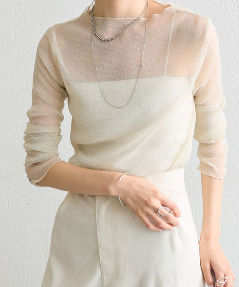  「【インナーとしても一枚でも◎】ラメチュールプルオーバー」|Tシャツ・カットソー|