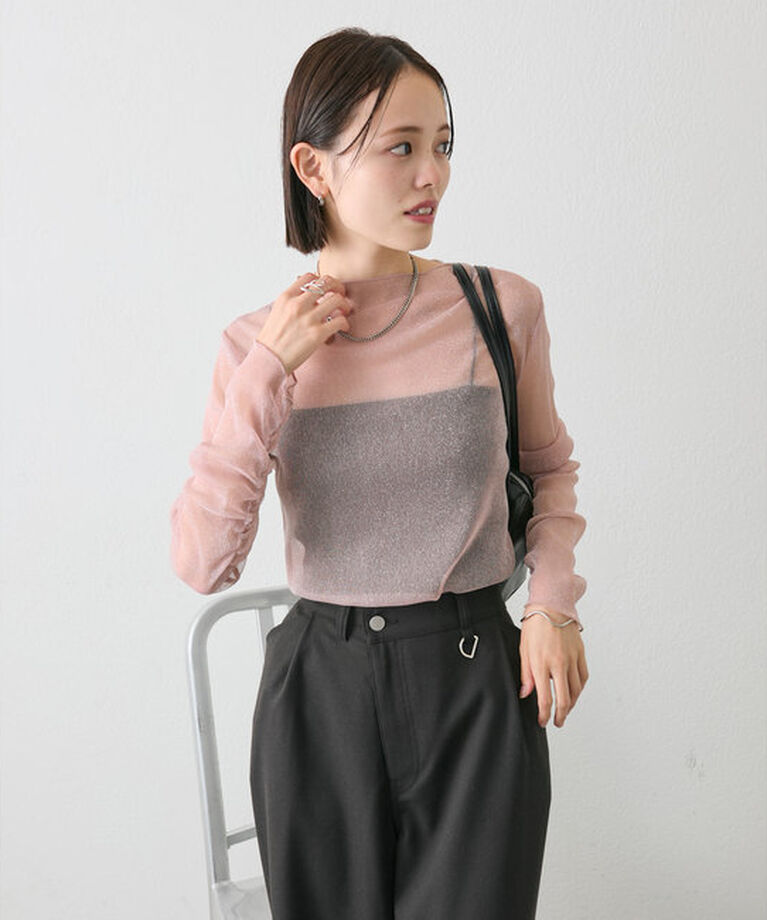  「【インナーとしても一枚でも◎】ラメチュールプルオーバー」|Tシャツ・カットソー|