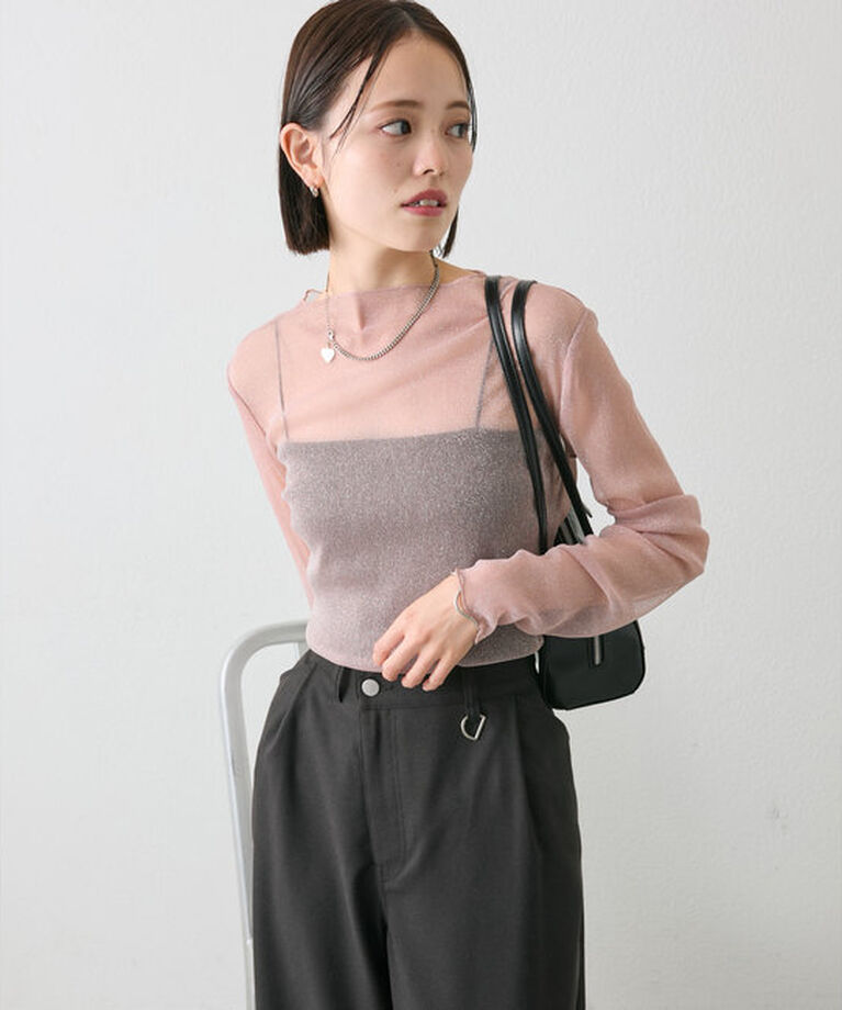  「【インナーとしても一枚でも◎】ラメチュールプルオーバー」|Tシャツ・カットソー|