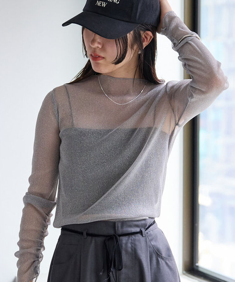  「【インナーとしても一枚でも◎】ラメチュールプルオーバー」|Tシャツ・カットソー|