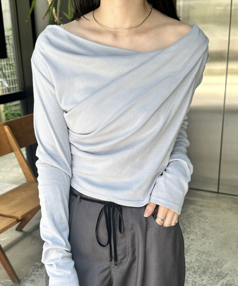  「オフショルロングTシャツ」|Tシャツ・カットソー|