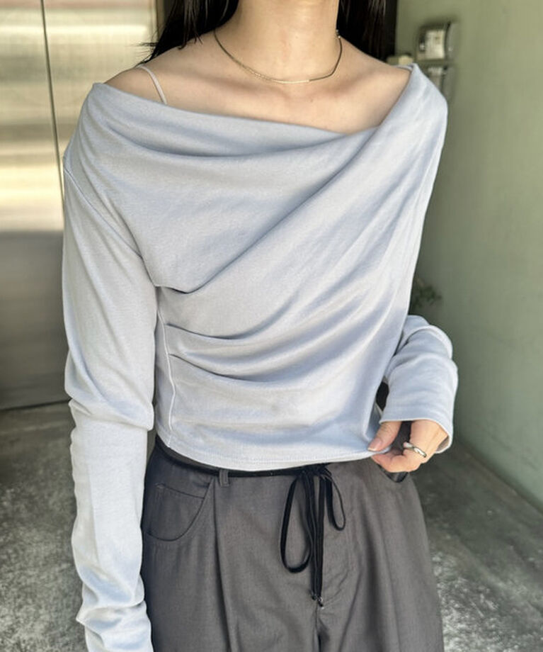  「オフショルロングTシャツ」|Tシャツ・カットソー|