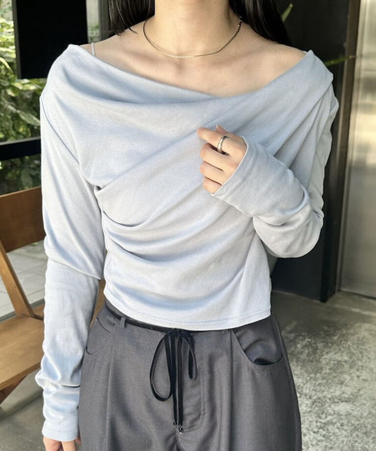  「オフショルロングTシャツ」|Tシャツ・カットソー|