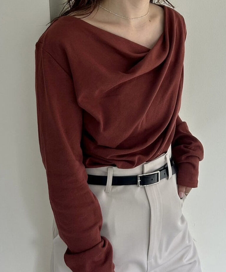  「オフショルロングTシャツ」|Tシャツ・カットソー|