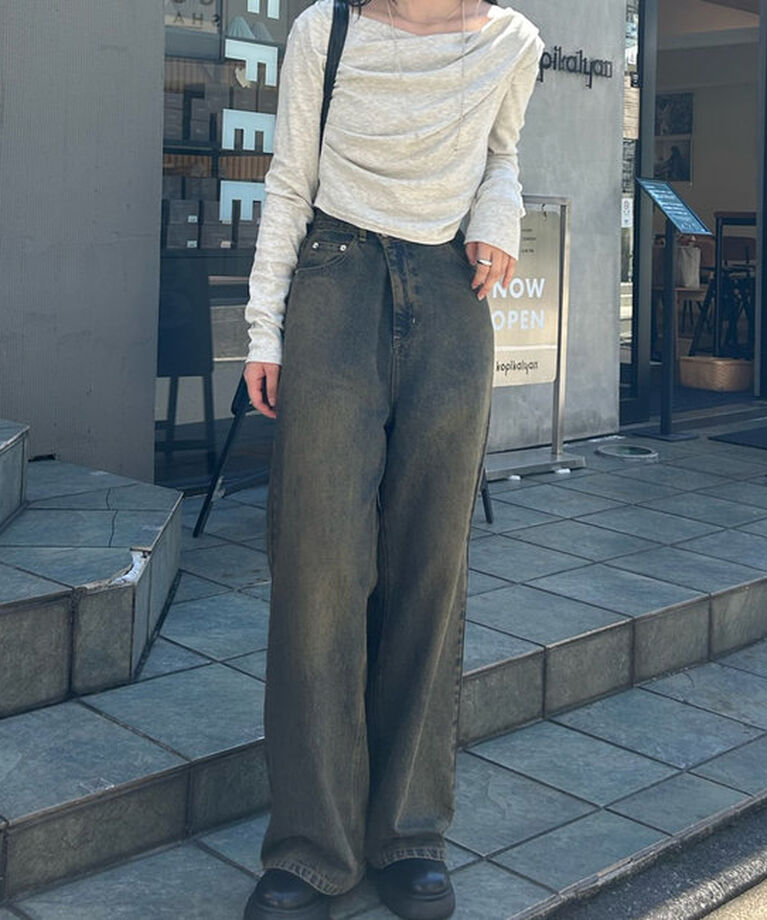  「オフショルロングTシャツ」|Tシャツ・カットソー|