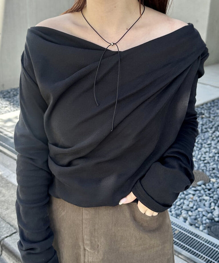  「オフショルロングTシャツ」|Tシャツ・カットソー|
