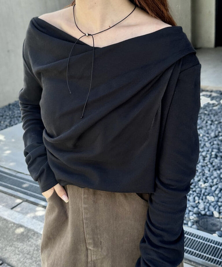  「オフショルロングTシャツ」|Tシャツ・カットソー|