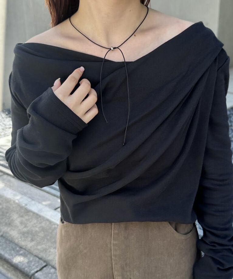  「オフショルロングTシャツ」|Tシャツ・カットソー|