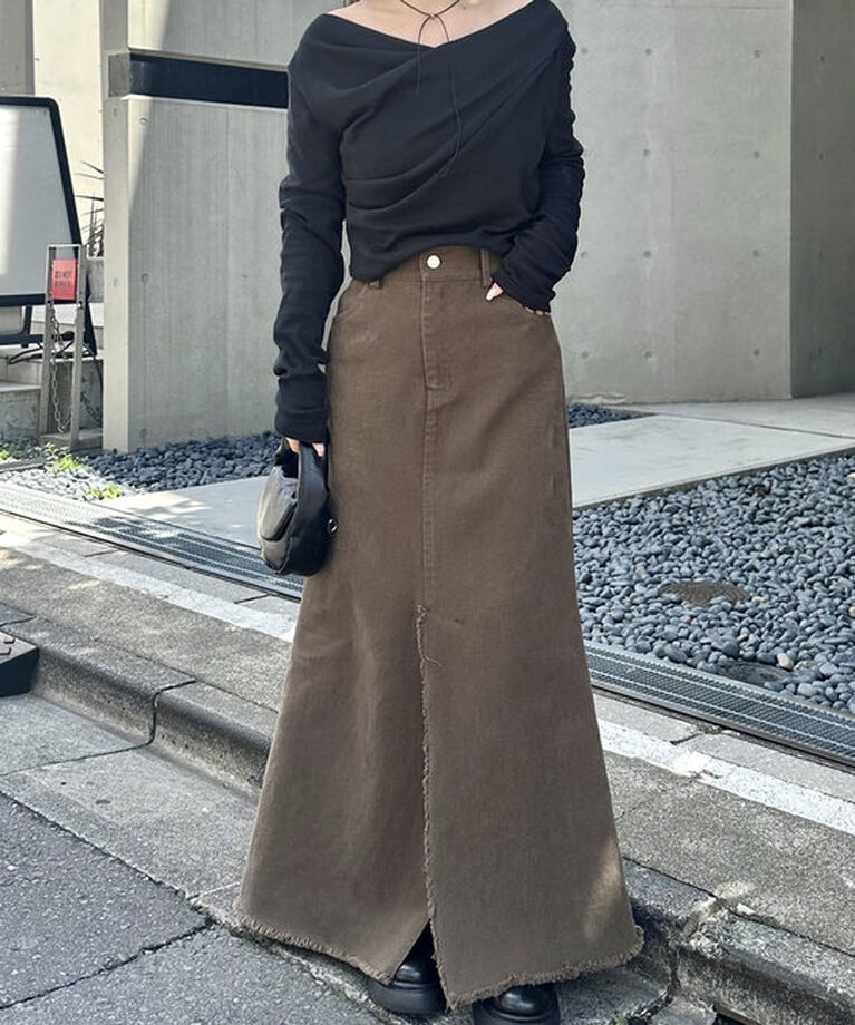  「オフショルロングTシャツ」|Tシャツ・カットソー|