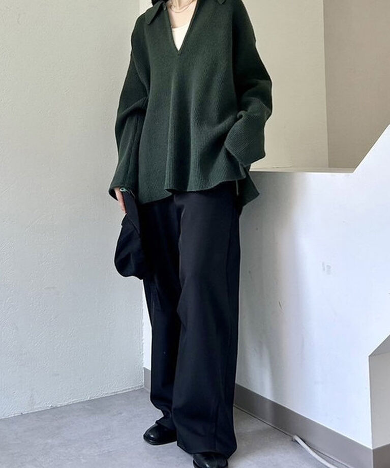  「【サイズ展開あり】襟付きBIGニット」|ニット・セーター|