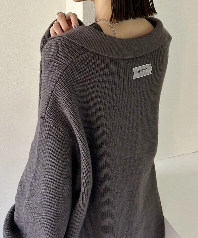  「【サイズ展開あり】襟付きBIGニット」|ニット・セーター|