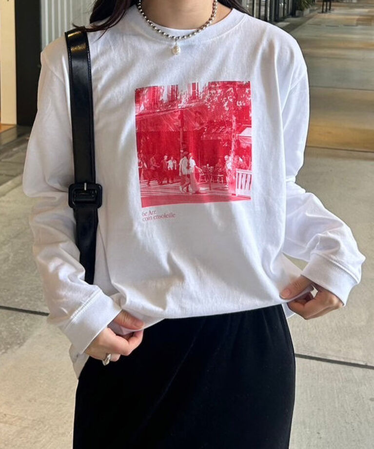  「PARISフォトロングTシャツ」|Tシャツ・カットソー|オフホワイト