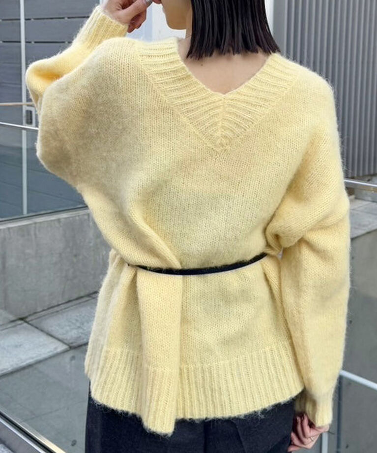  「モヘアライクベルトポーチ付きニット」|ニット・セーター|
