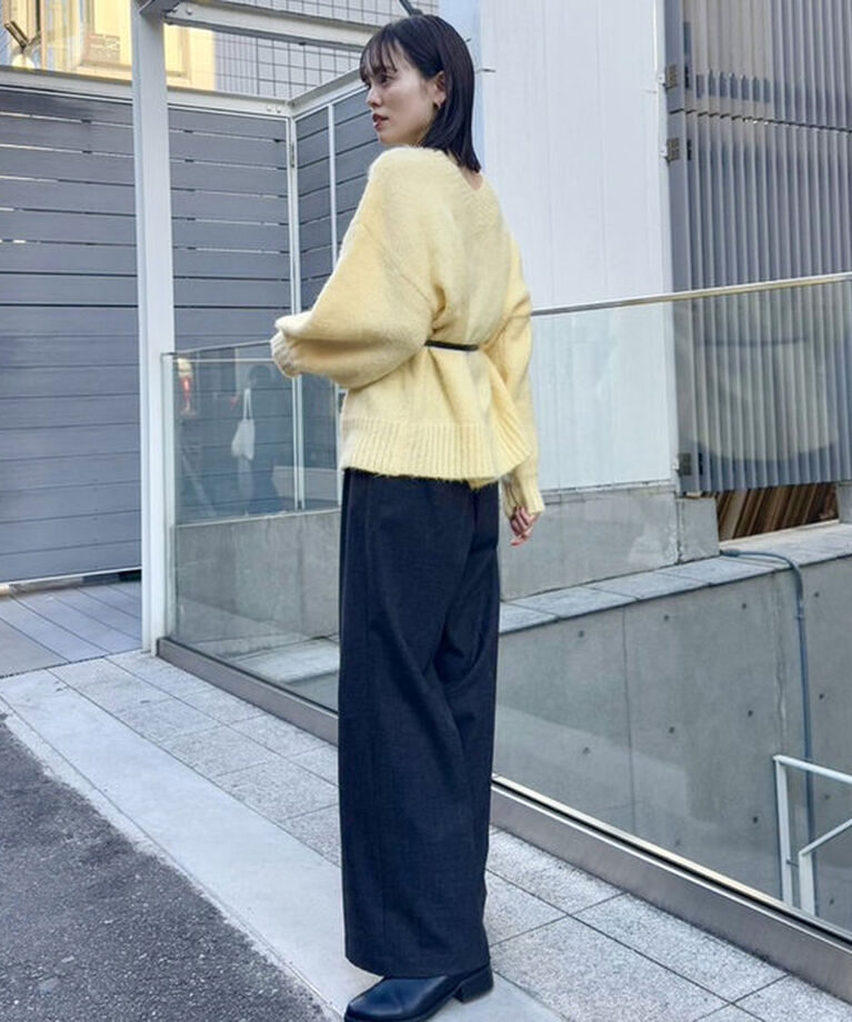  「モヘアライクベルトポーチ付きニット」|ニット・セーター|