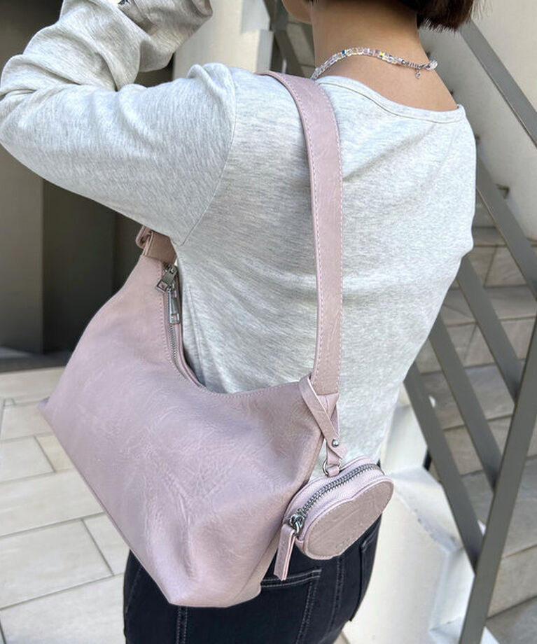  「loti ハートポーチ付きホーボーBAG」|トートバッグ|ピンク