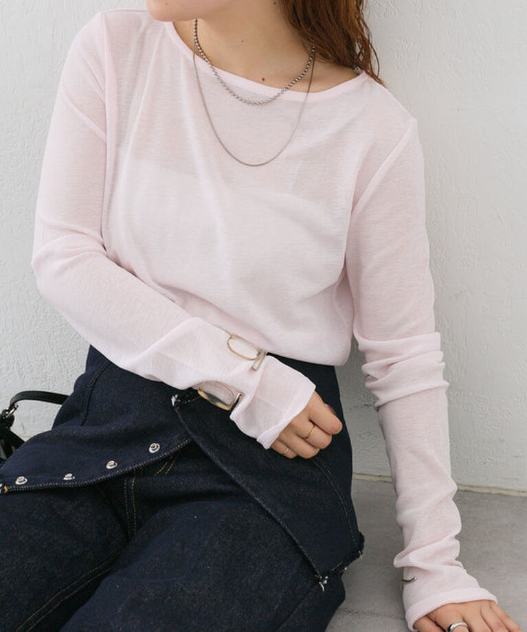  「newシアーロングTシャツ」|Tシャツ・カットソー|ピンクその他2