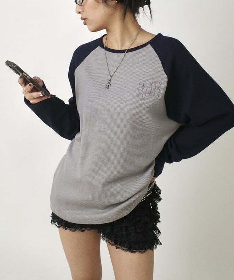  「【WEB限定】【SLOPPY/スロッピー】ワッフルトップス」|Tシャツ・カットソー|グレー