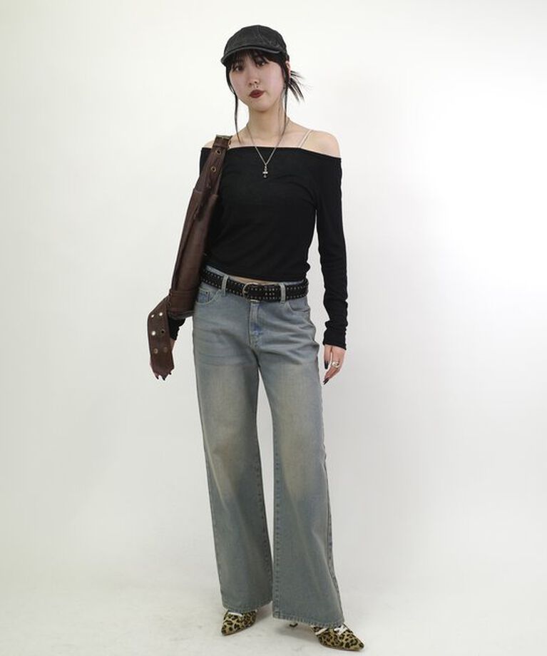  「シアーワンオフショルトップス」|Tシャツ・カットソー|
