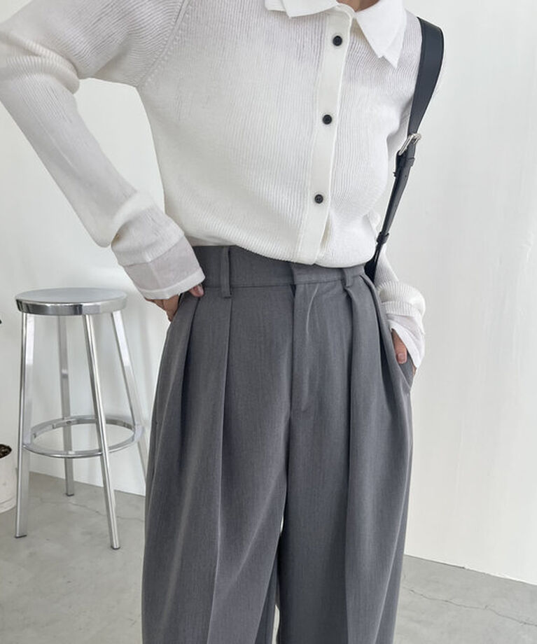  「【新色追加】【低身長・高身長サイズあり】2タックワイドパンツ」|チノ|