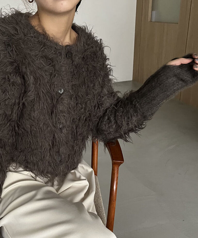 「アルパカウールシャギーカーディガン」|カーディガン|