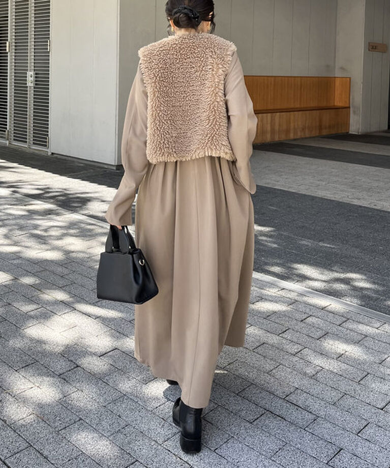  「【低身長サイズあり】ウエストタックワンピース」|ワンピース|