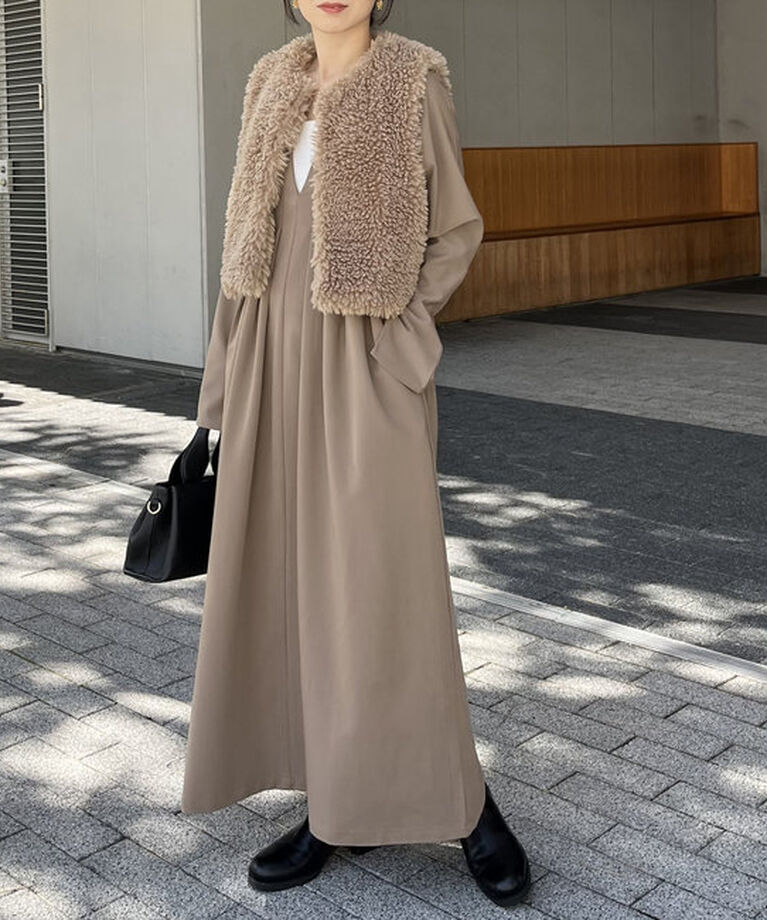  「【低身長サイズあり】ウエストタックワンピース」|ワンピース|