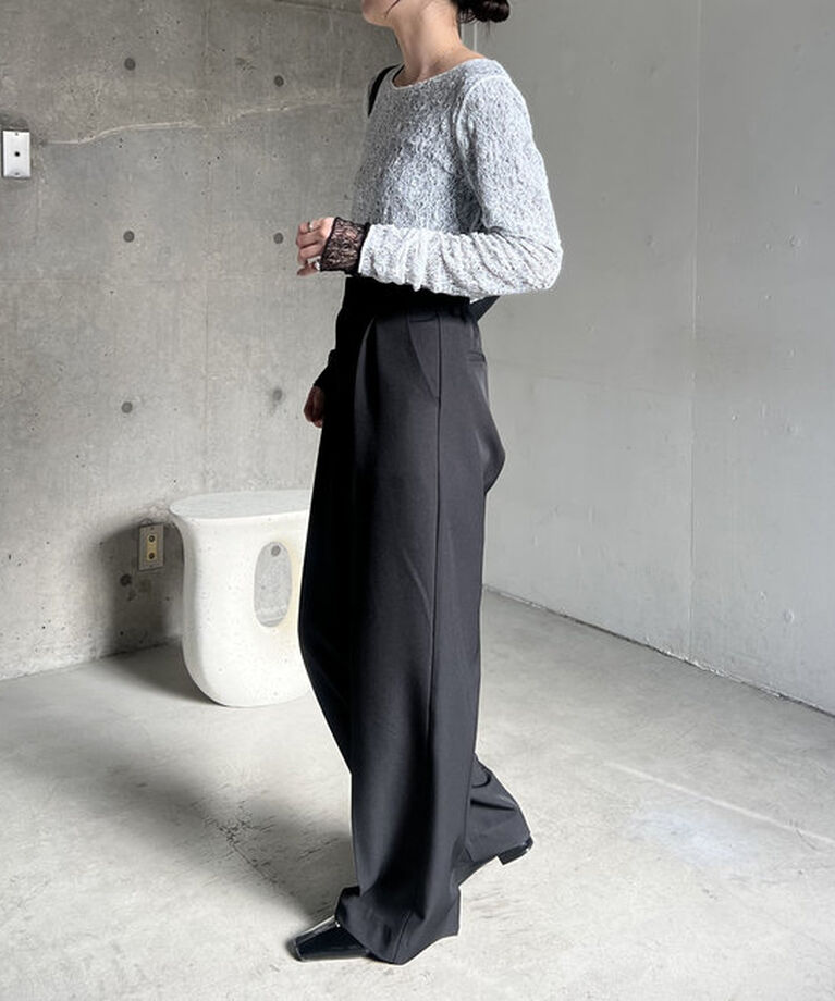  「【低身長・高身長サイズあり】タックストレートパンツ」|チノ|