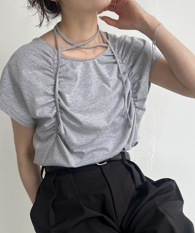  「ギャザーフレンチTシャツ」|Tシャツ・カットソー|