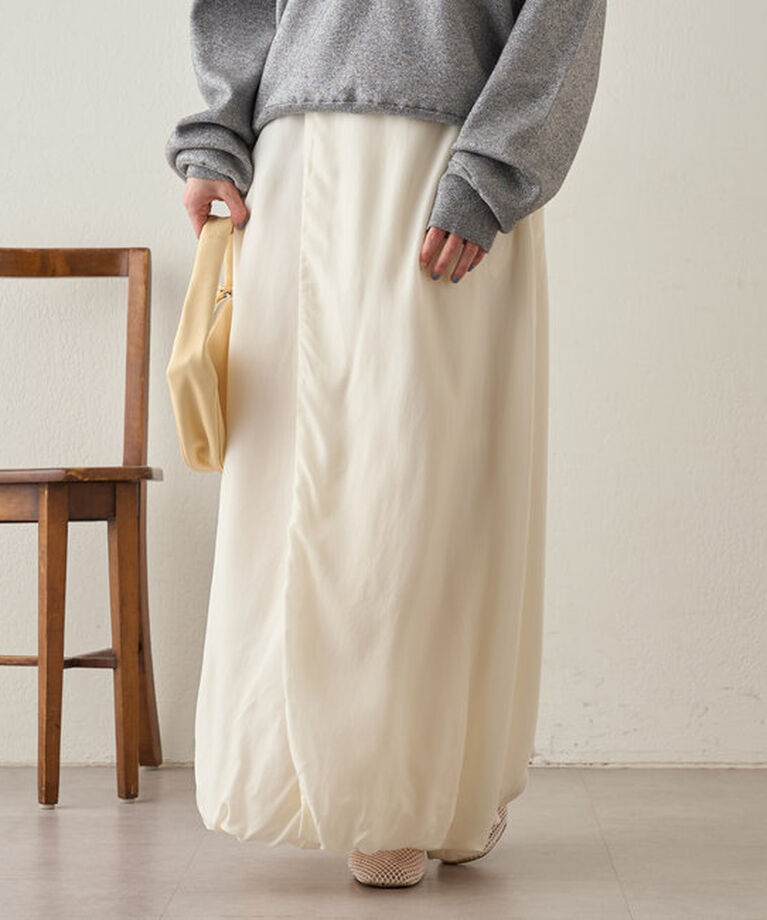  「《トレンド感》《サイズ展開あり》バルーンロングスカート」|スカート|オフホワイト