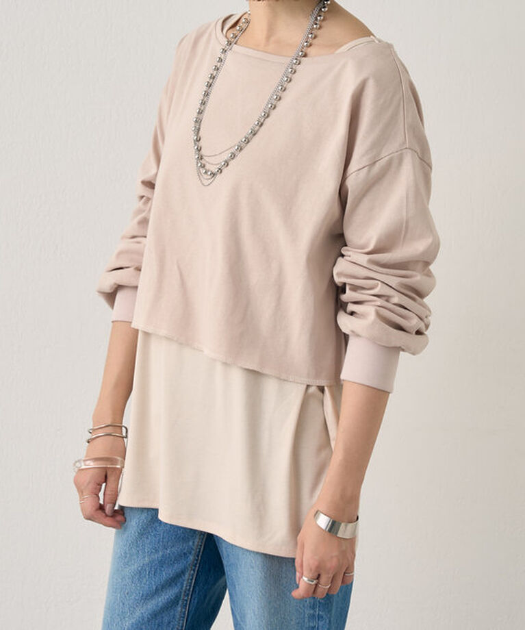  「《大人の重ね着》レイヤードカットソー」|Tシャツ・カットソー|