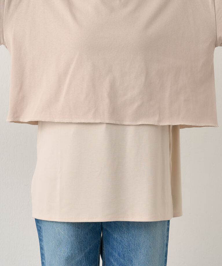  「《大人の重ね着》レイヤードカットソー」|Tシャツ・カットソー|