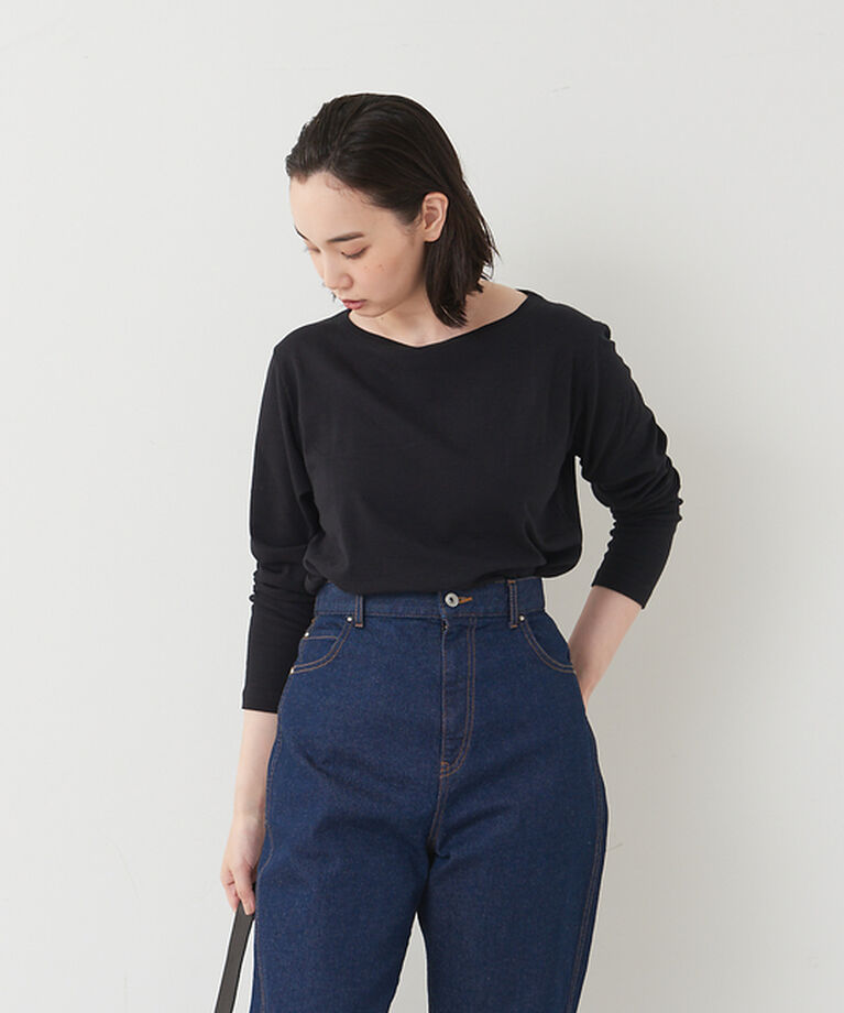 collex「【新色登場】ウール混 リラックスロングスリーブプルオーバー」|Tシャツ・カットソー|ブラック