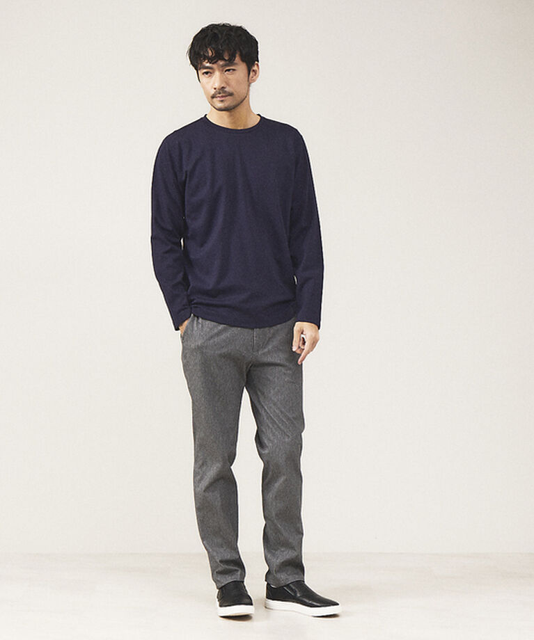 ABAHOUSE「【クルーネック】ポンチ 長袖 Tシャツ」|Tシャツ・カットソー|