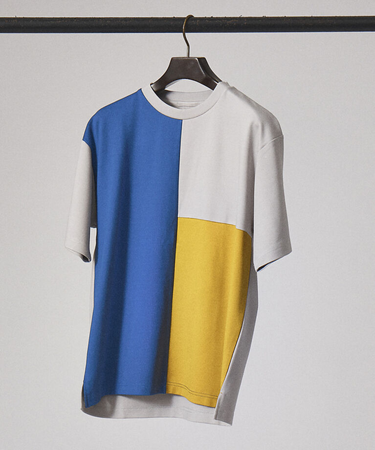 ABAHOUSE「【パネル切替】ポンチ 半袖 Tシャツ」|Tシャツ・カットソー|