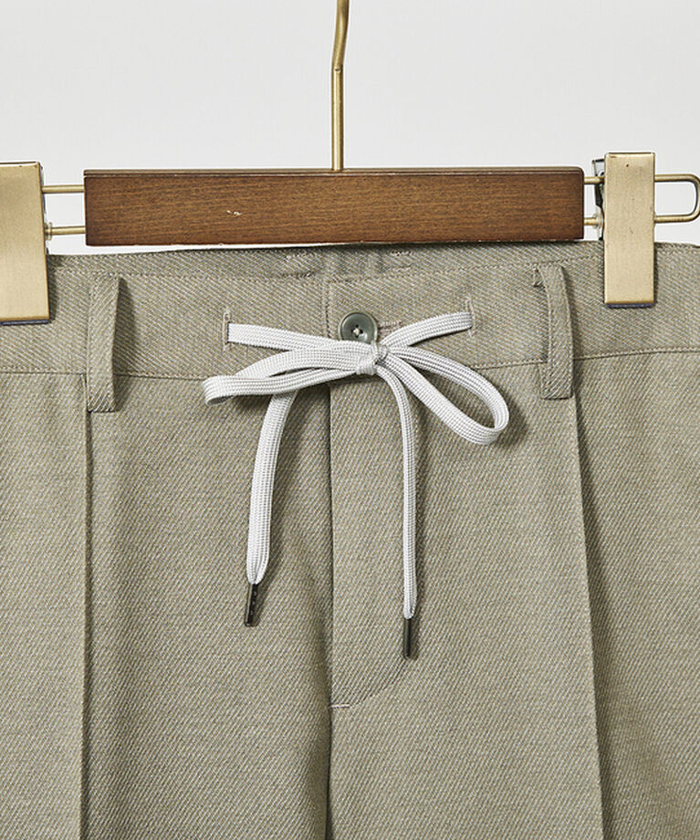 ABAHOUSE「【FLEX PANTS】ピンタック イージーパンツ /TR 強撚 ボタニーサージ」|スラックス|