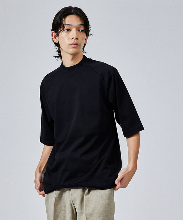 ABAHOUSE「【モックネック】度詰め天竺　ラグランスリーブＴシャツ」|Tシャツ・カットソー|