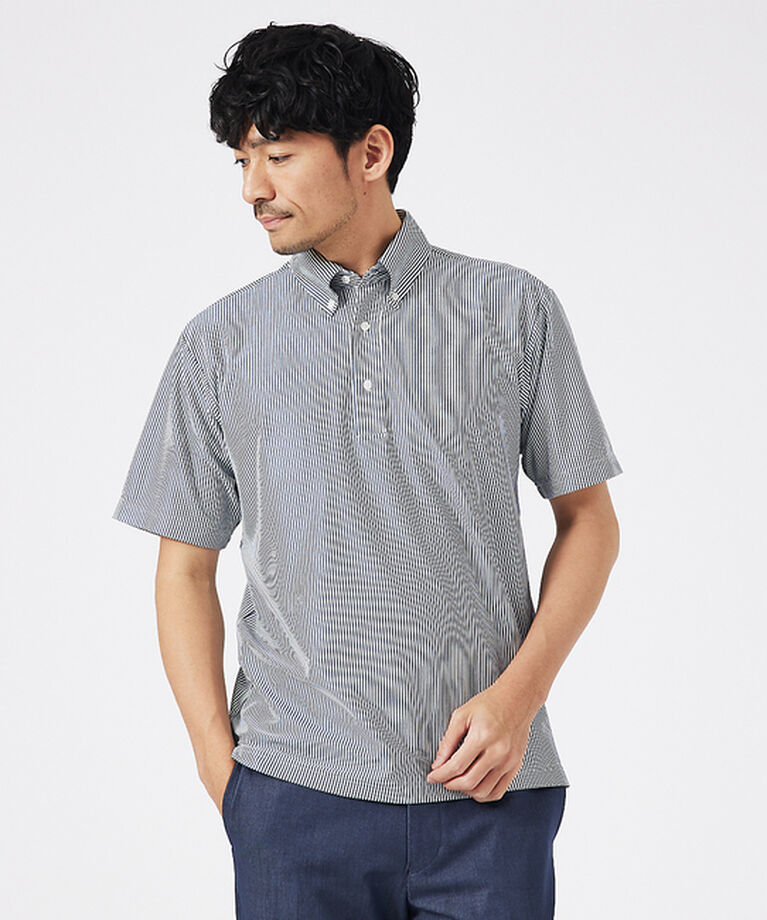 ABAHOUSE「トリコットサッカー ボタンダウン ポロシャツ【予約】」|ポロシャツ|ブルー系その他1