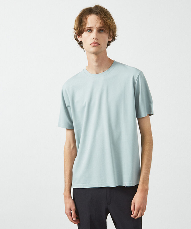 ABAHOUSE「【定番】ドレスポンチ クルーネック 半袖Tシャツ / ストレッチ 冷涼感」|Tシャツ・カットソー|グリーン系その他1