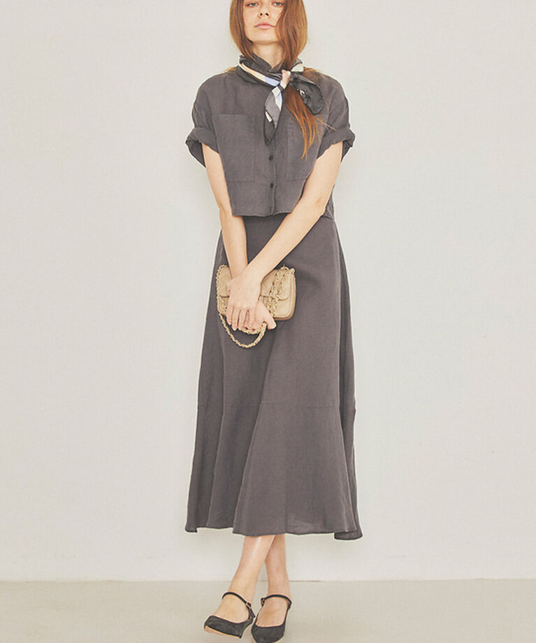Rouge vif「【セットアップ対応】麻製品染マキシスカート」|スカート|