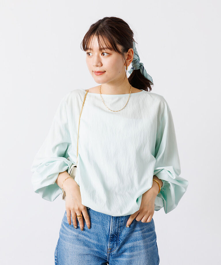 Rouge vif「ふんわり袖ボートネックブラウス」|シャツ・ブラウス|その他