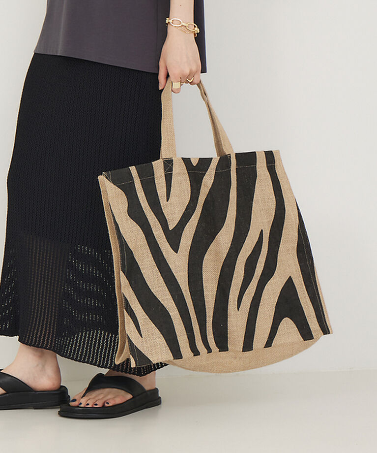 Rouge vif「【Maison Bengal/メゾンベンガル】ゼブラ柄ジュートバッグ」|トートバッグ|その他