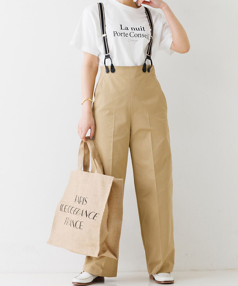 Rouge vif「サスペンダー付き2WAYワイドパンツ」|その他|ベージュ