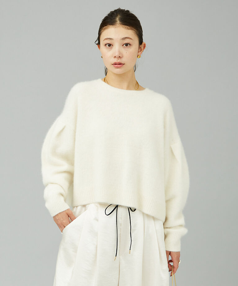Rouge vif「フォックスウールタックスリーブショートニット」|ニット・セーター|