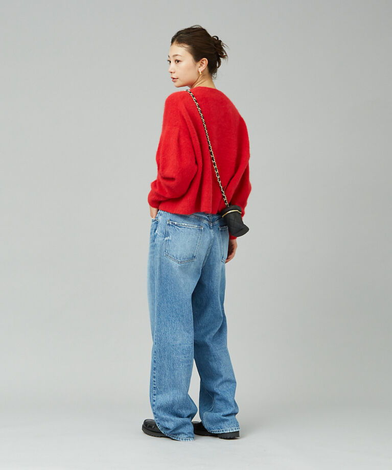 Rouge vif「フォックスウールタックスリーブショートニット」|ニット・セーター|