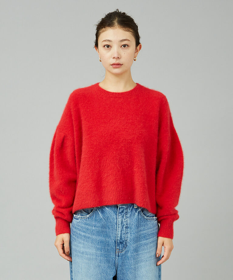 Rouge vif「フォックスウールタックスリーブショートニット」|ニット・セーター|