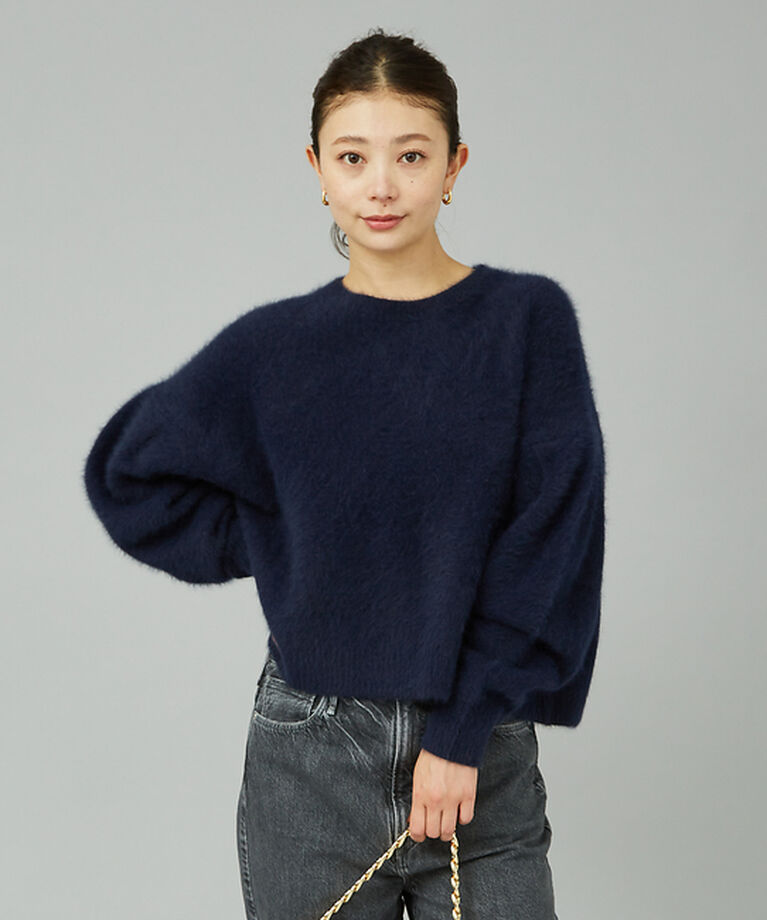 Rouge vif「フォックスウールタックスリーブショートニット」|ニット・セーター|