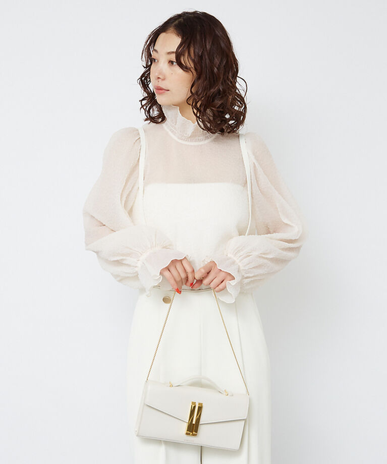 Rouge vif「ハイネックフリルシアーブラウス」|シャツ・ブラウス|