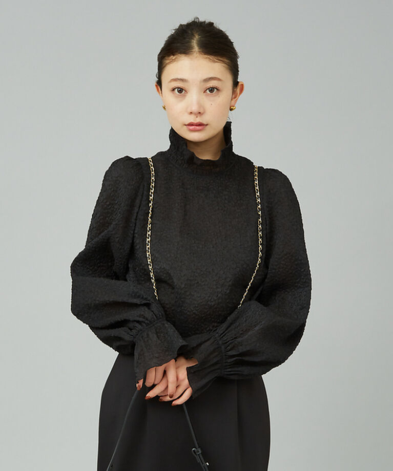 Rouge vif「ハイネックフリルシアーブラウス」|シャツ・ブラウス|