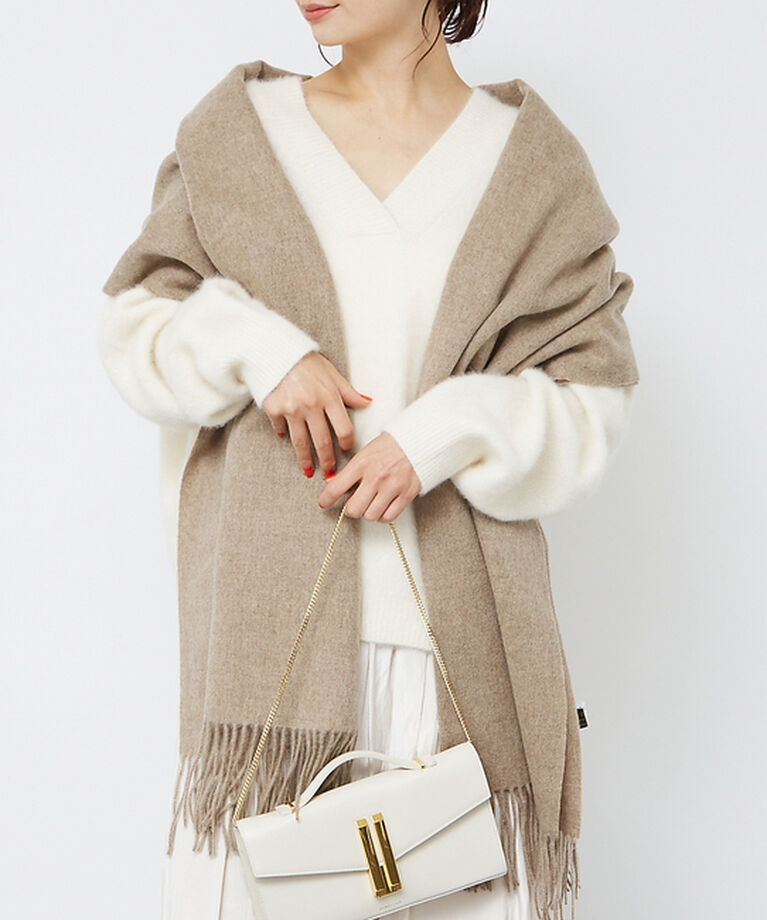 Rouge vif「フォックスウールVネックラウンドヘムニットプルオーバー」|ニット・セーター|アイボリー