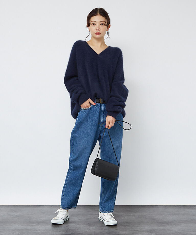 Rouge vif「フォックスウールVネックラウンドヘムニットプルオーバー」|ニット・セーター|